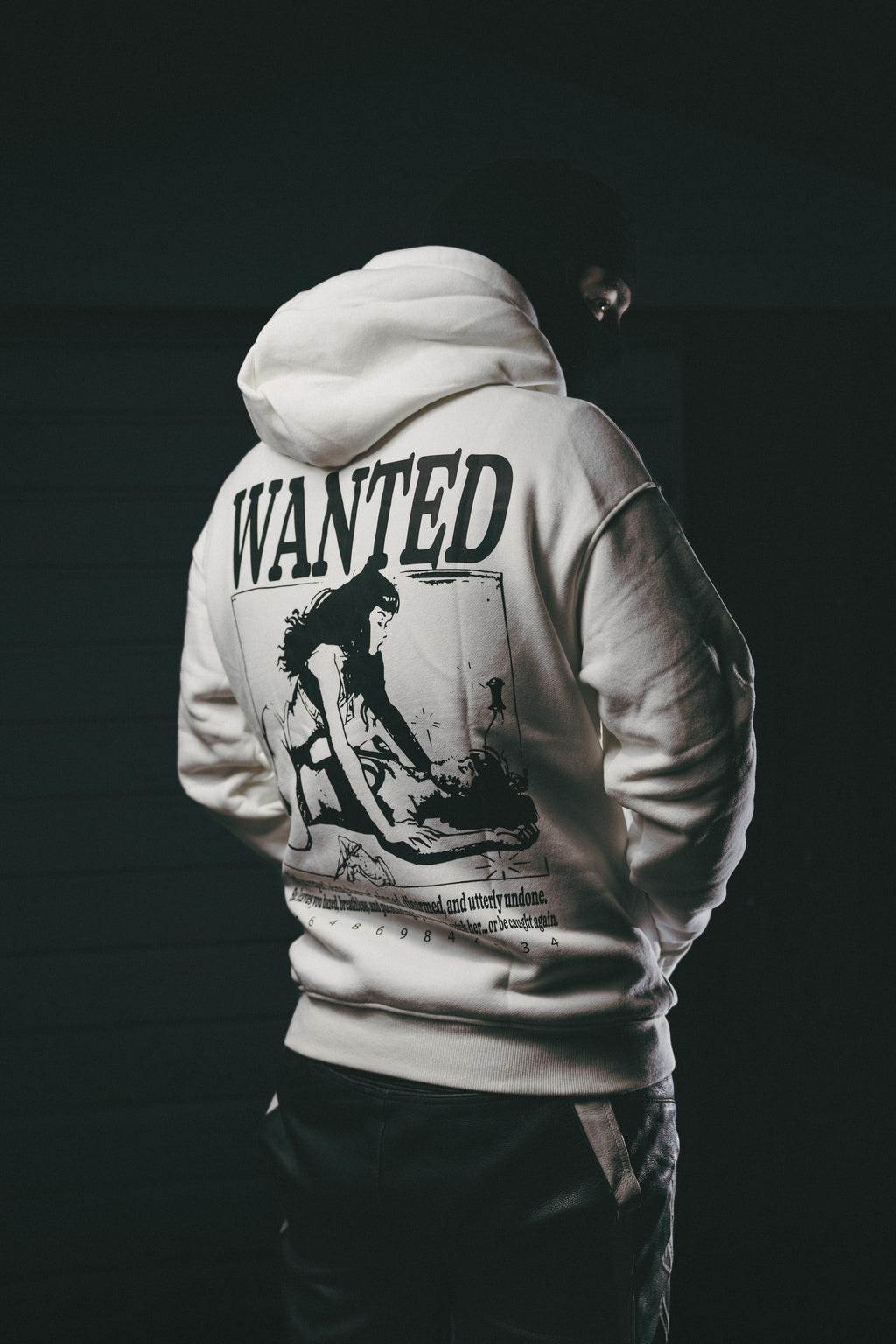 'WANTED' Puff Print Pullover Hoodie