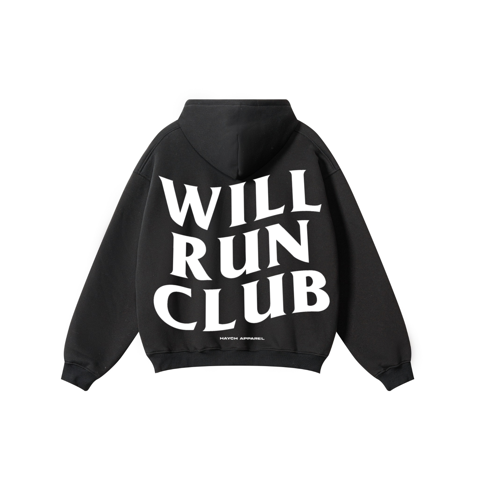 345GSM Solid Color Pullover Hoodie Black