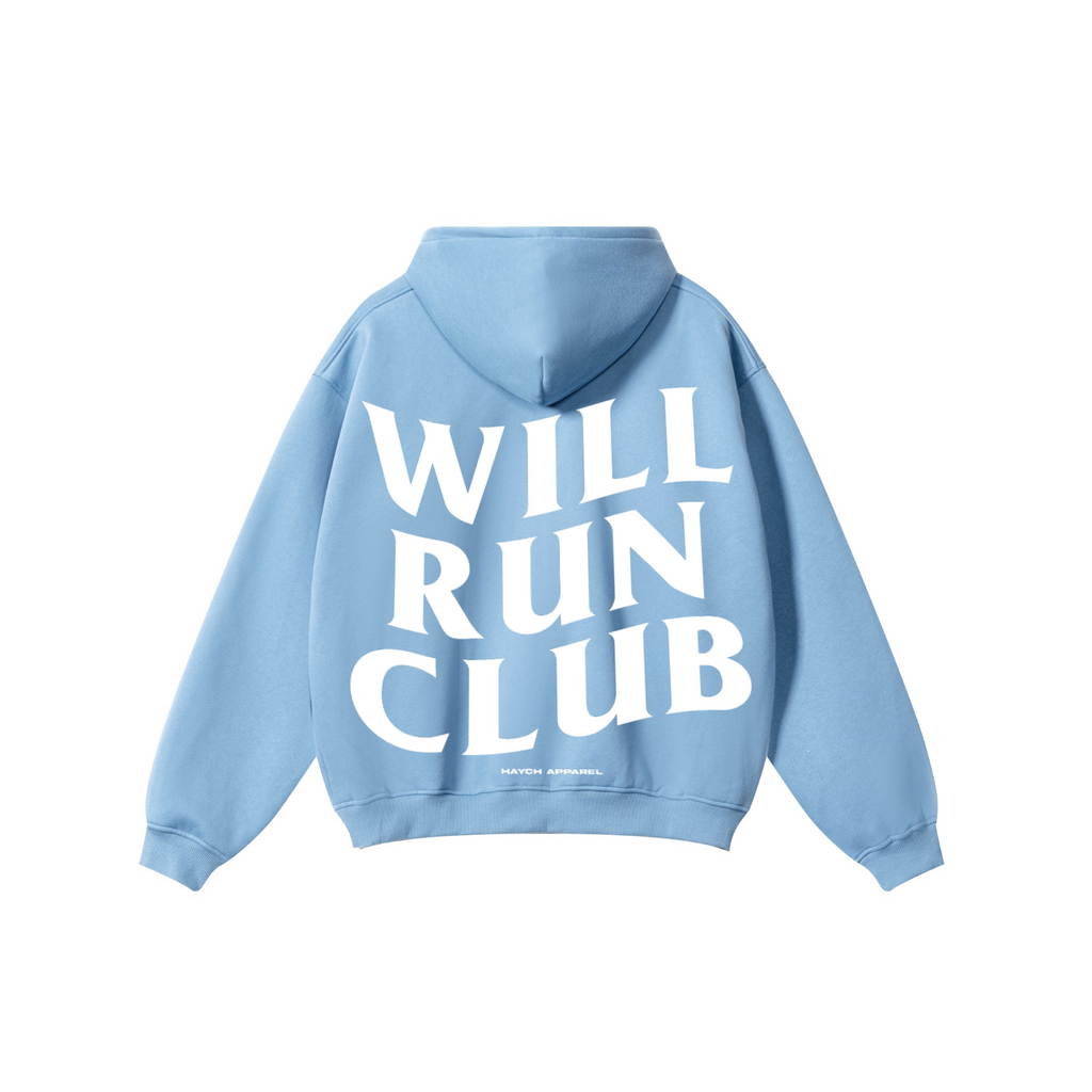 345GSM Solid Color Pullover Hoodie Medium Blue