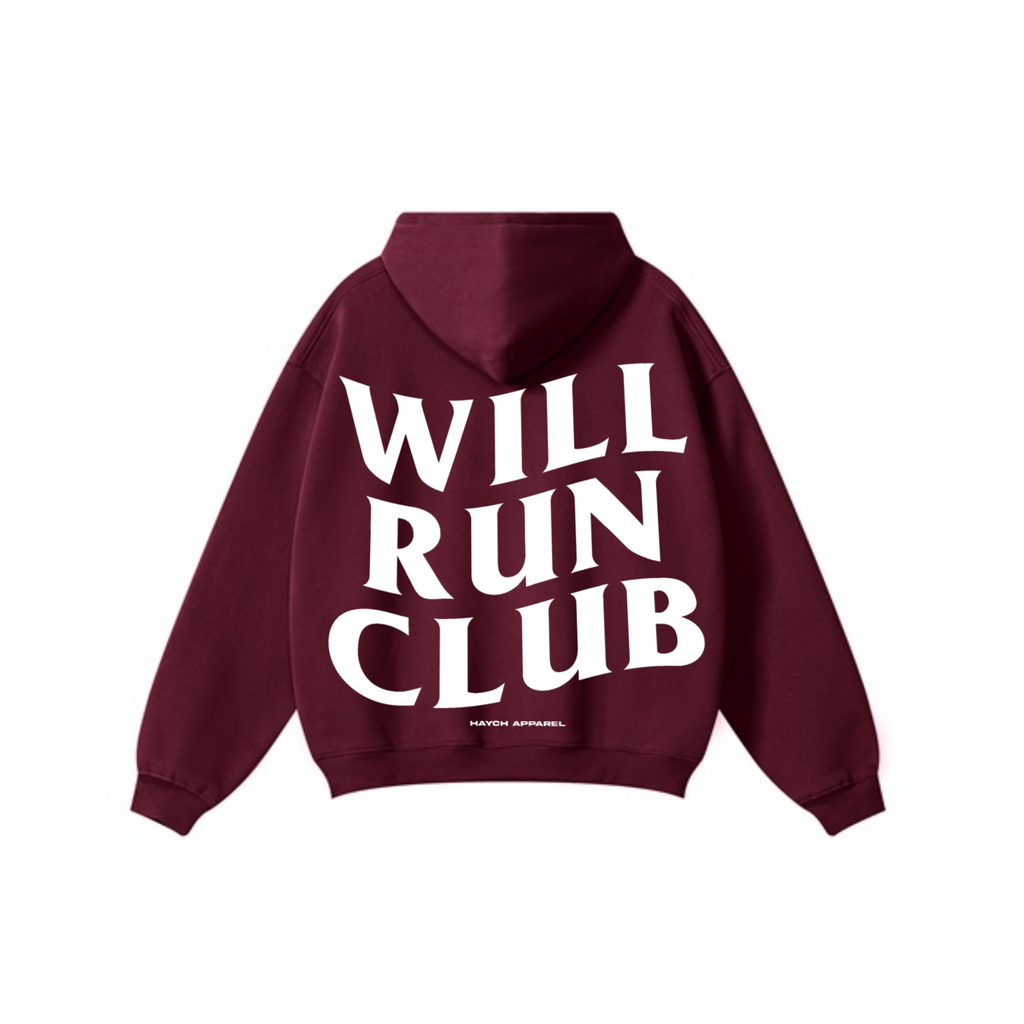 345GSM Solid Color Pullover Hoodie Deep Red