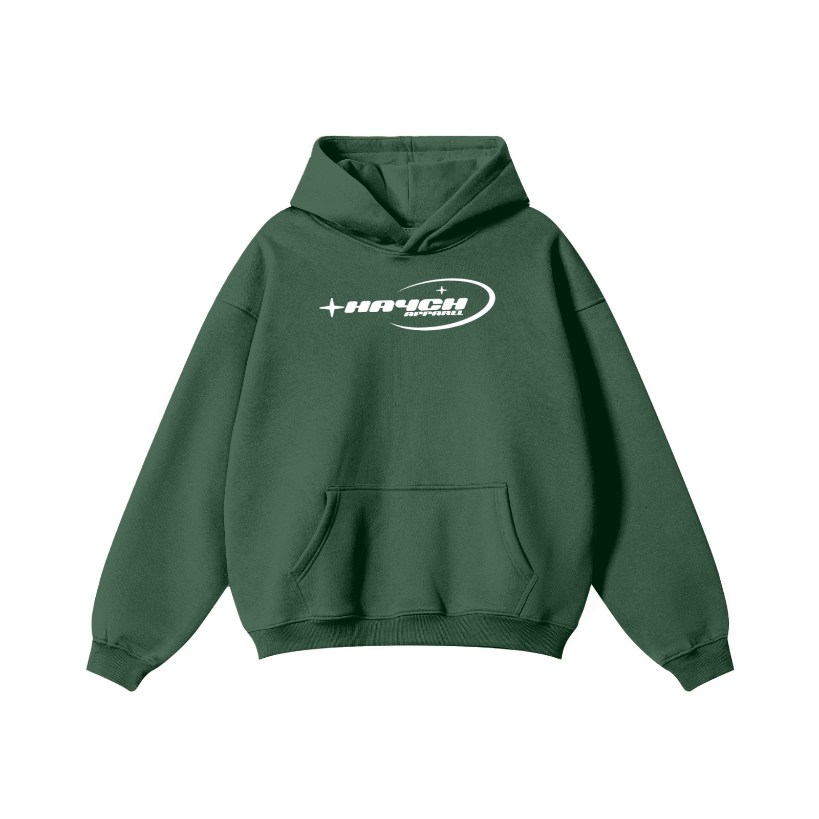 345GSM Solid Color Pullover Hoodie Green