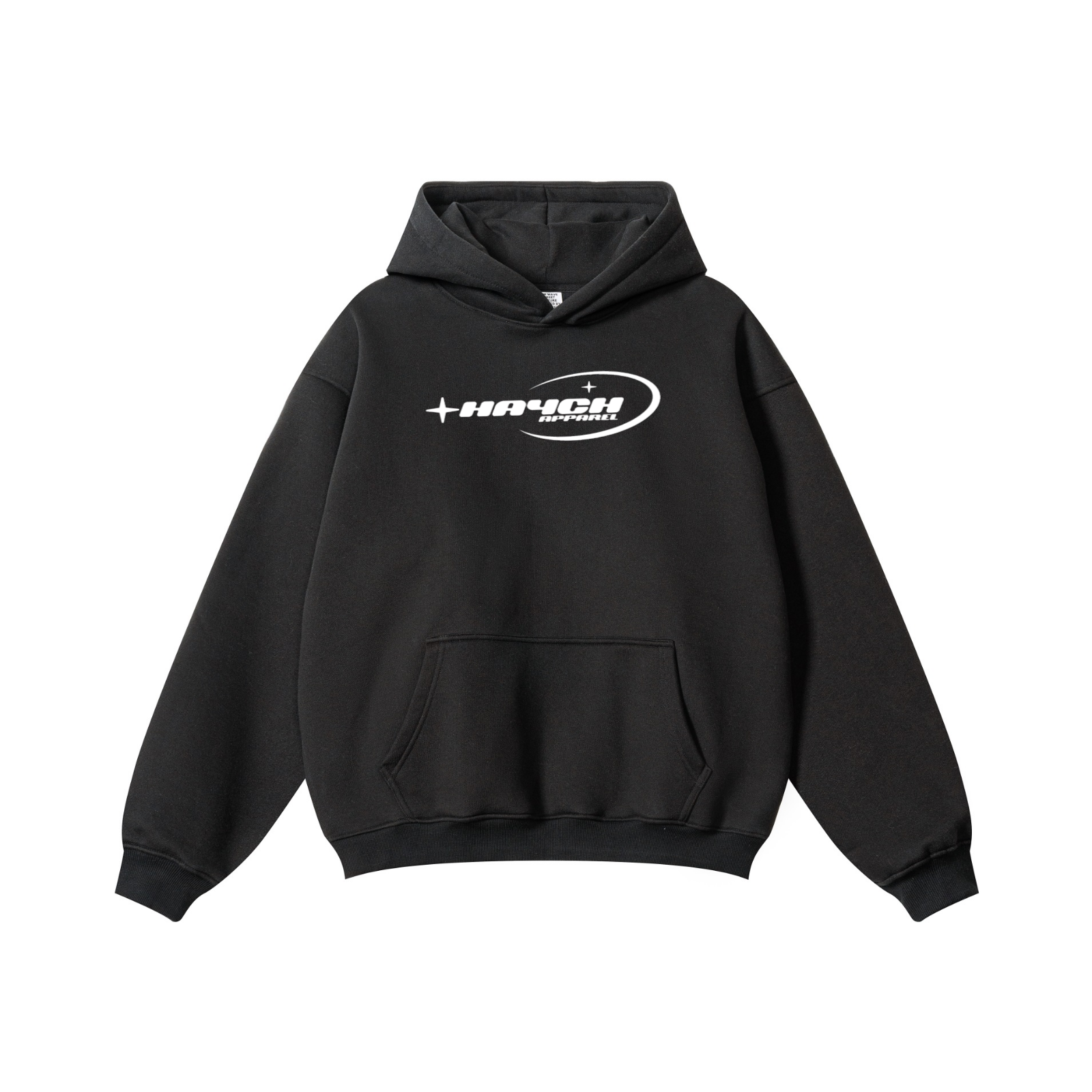 345GSM Solid Color Pullover Hoodie Black