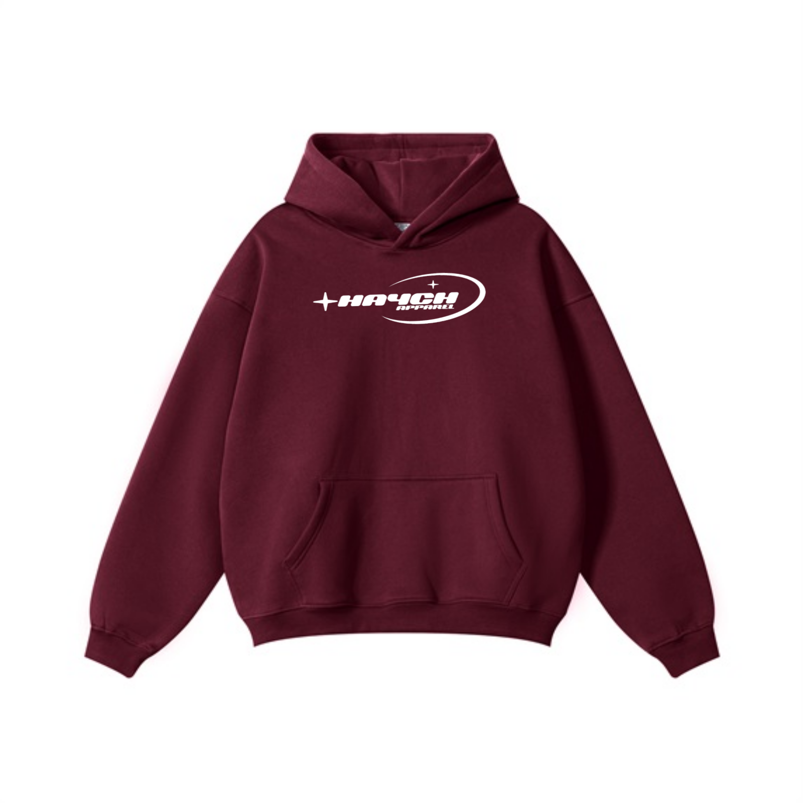 345GSM Solid Color Pullover Hoodie Deep Red