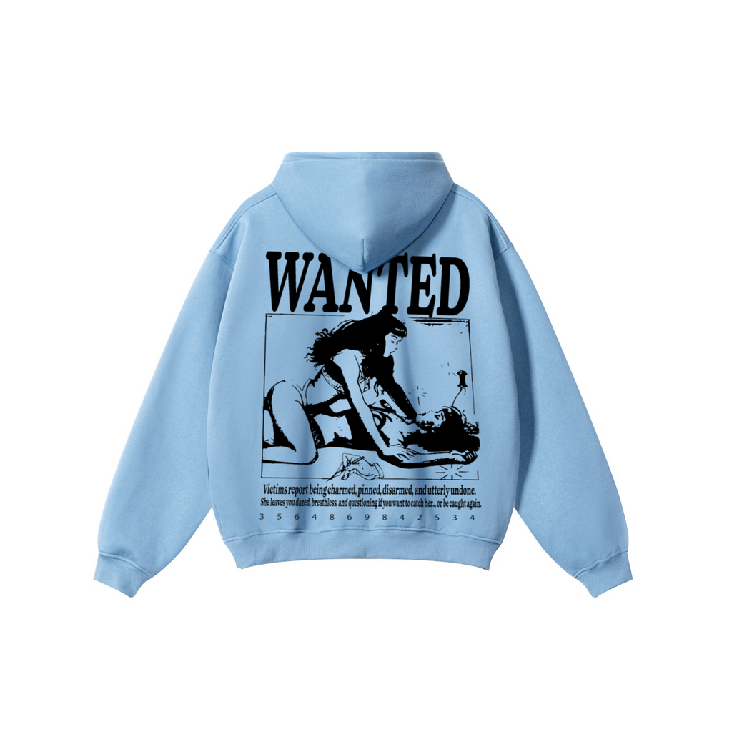 345GSM Solid Color Pullover Hoodie Medium Blue