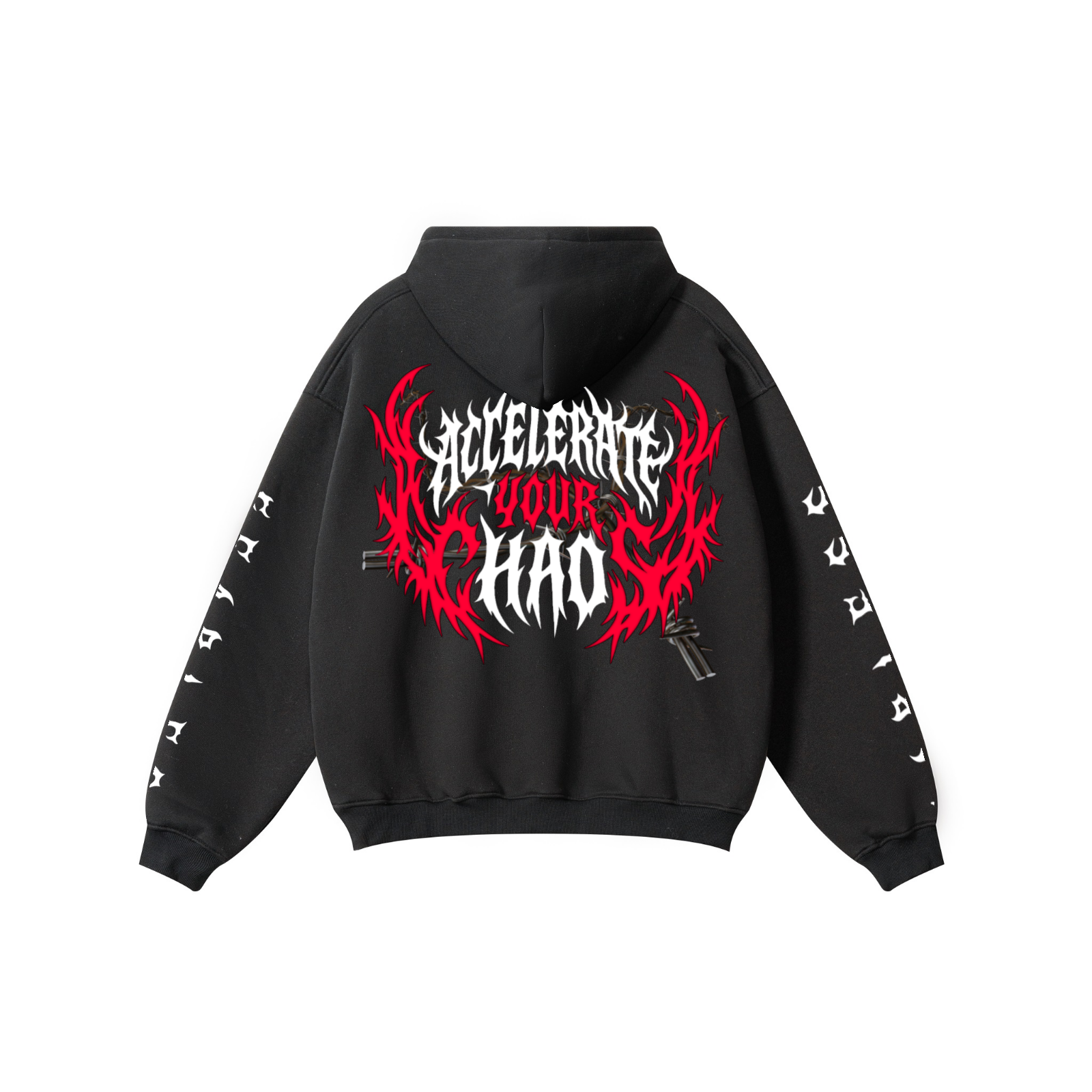 345GSM Solid Color Pullover Hoodie Black