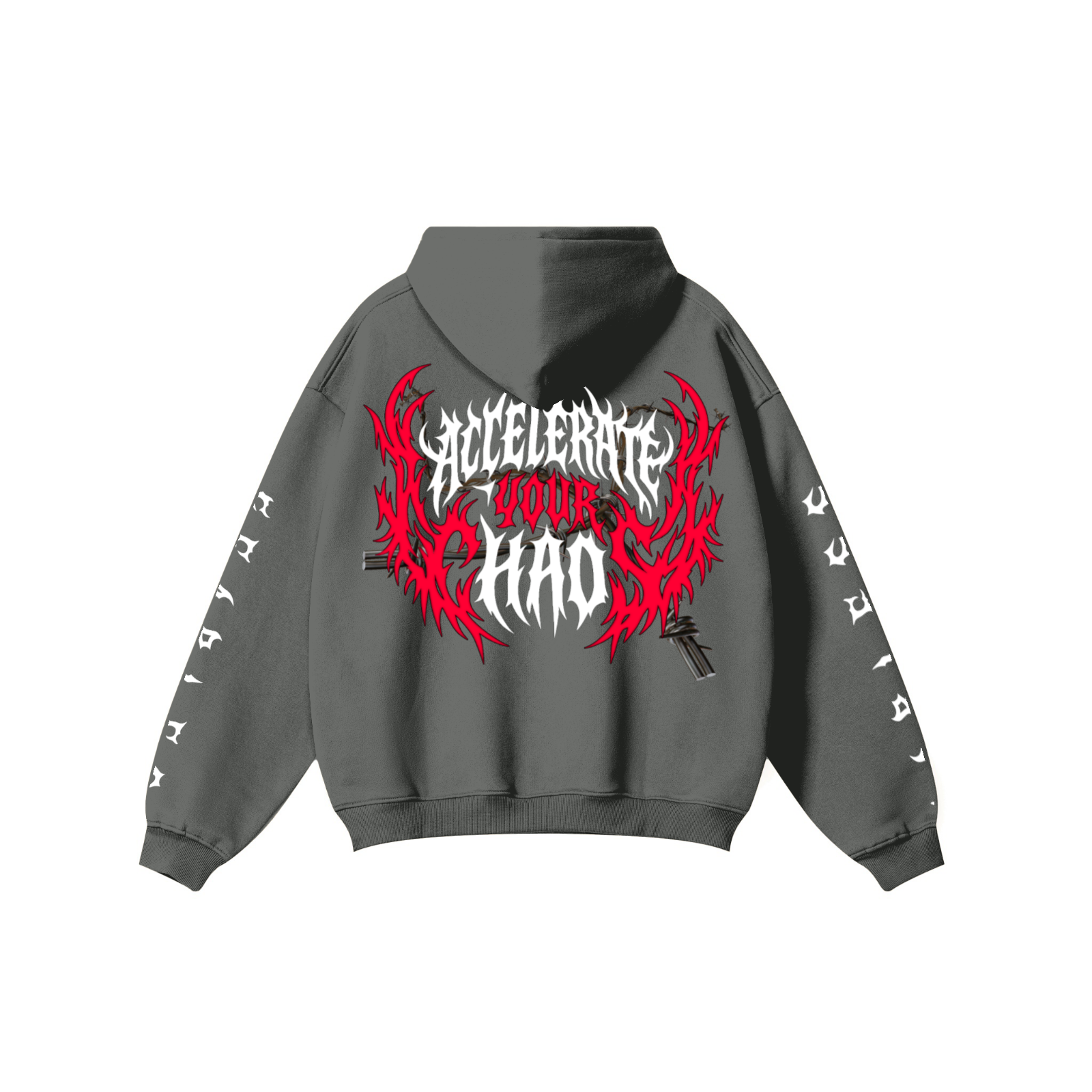 345GSM Solid Color Pullover Hoodie Dark Gray