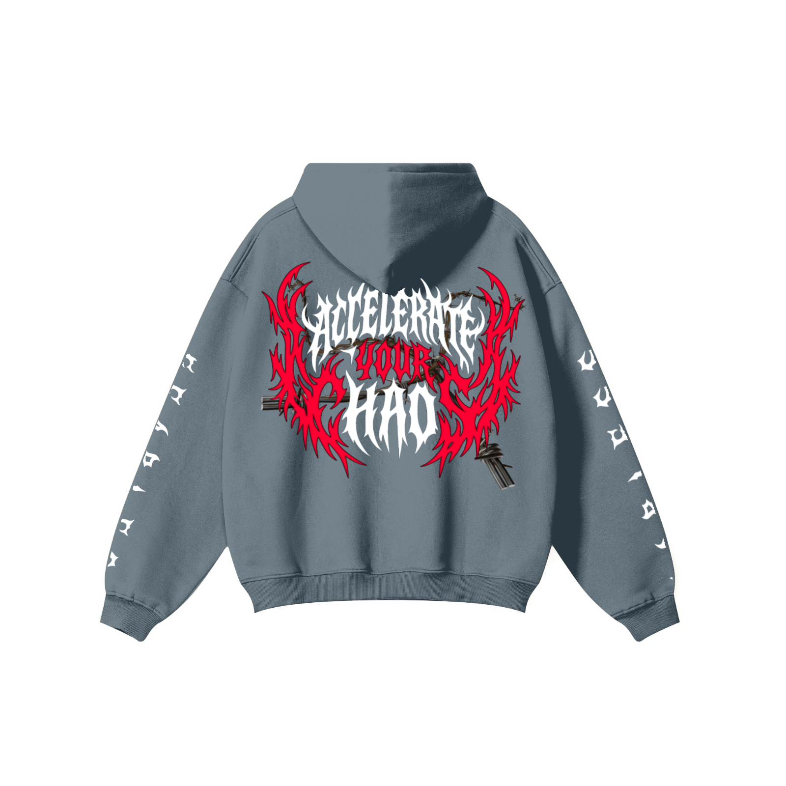 345GSM Solid Color Pullover Hoodie Misty Blue