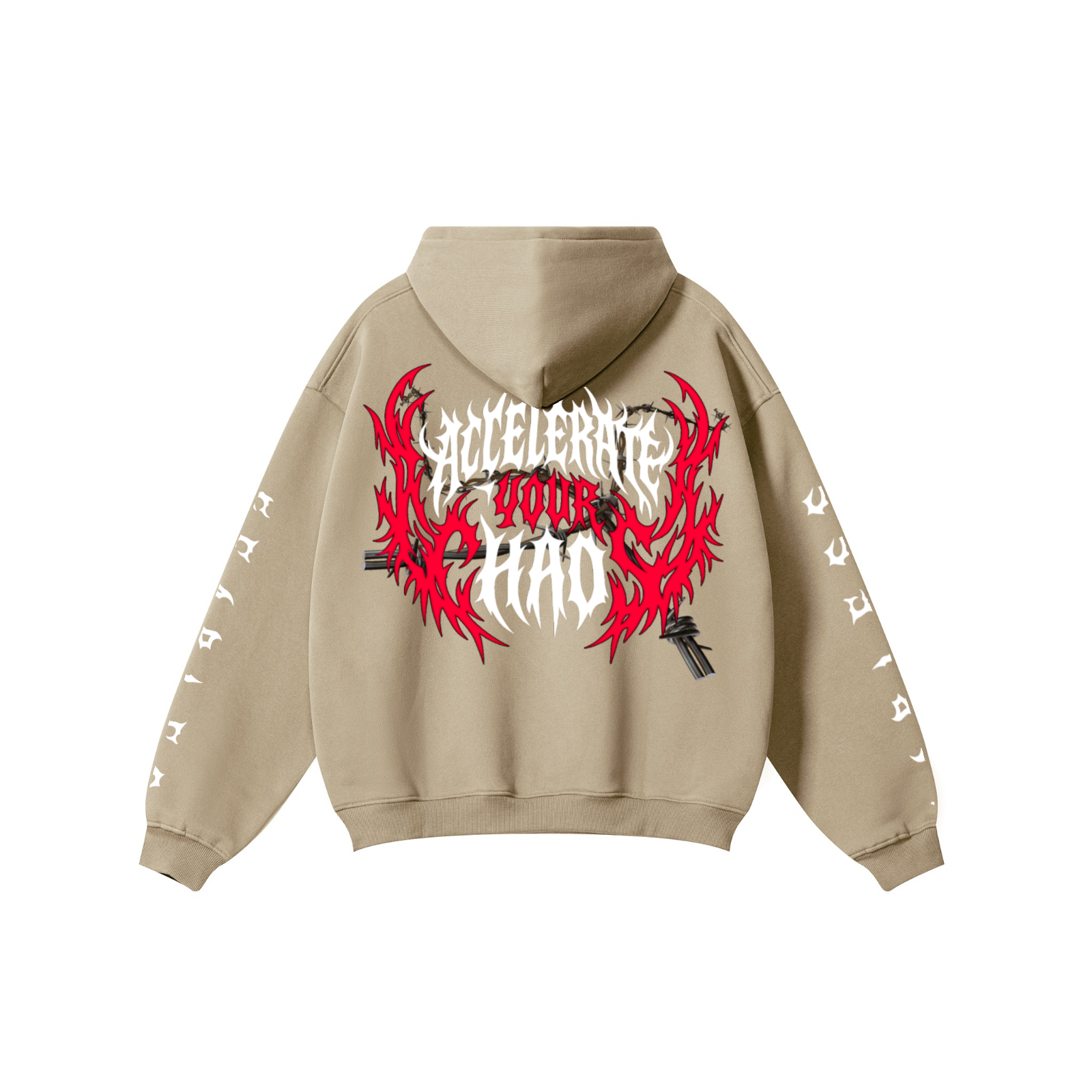 345GSM Solid Color Pullover Hoodie Sandy Beige