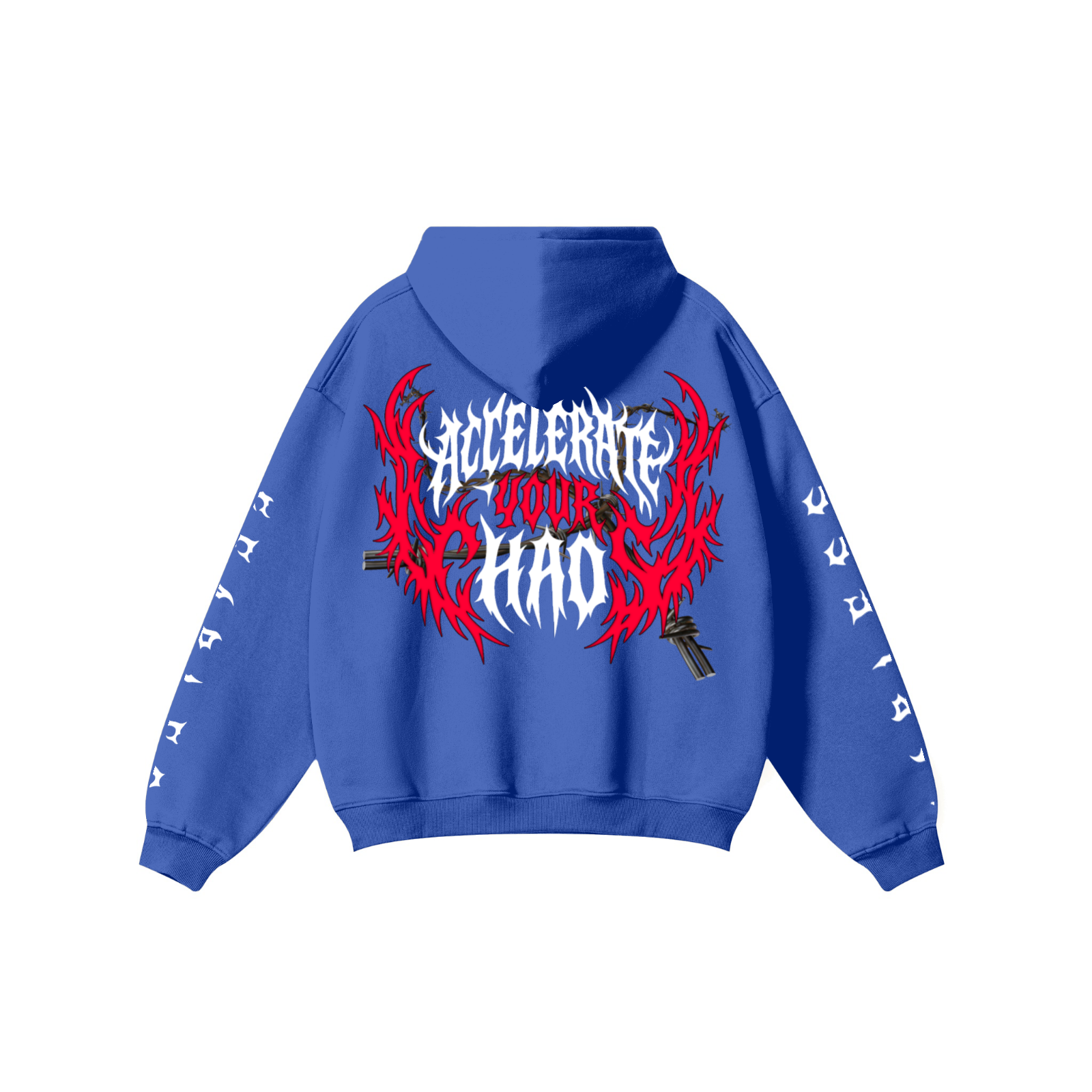 345GSM Solid Color Pullover Hoodie Cyan Blue