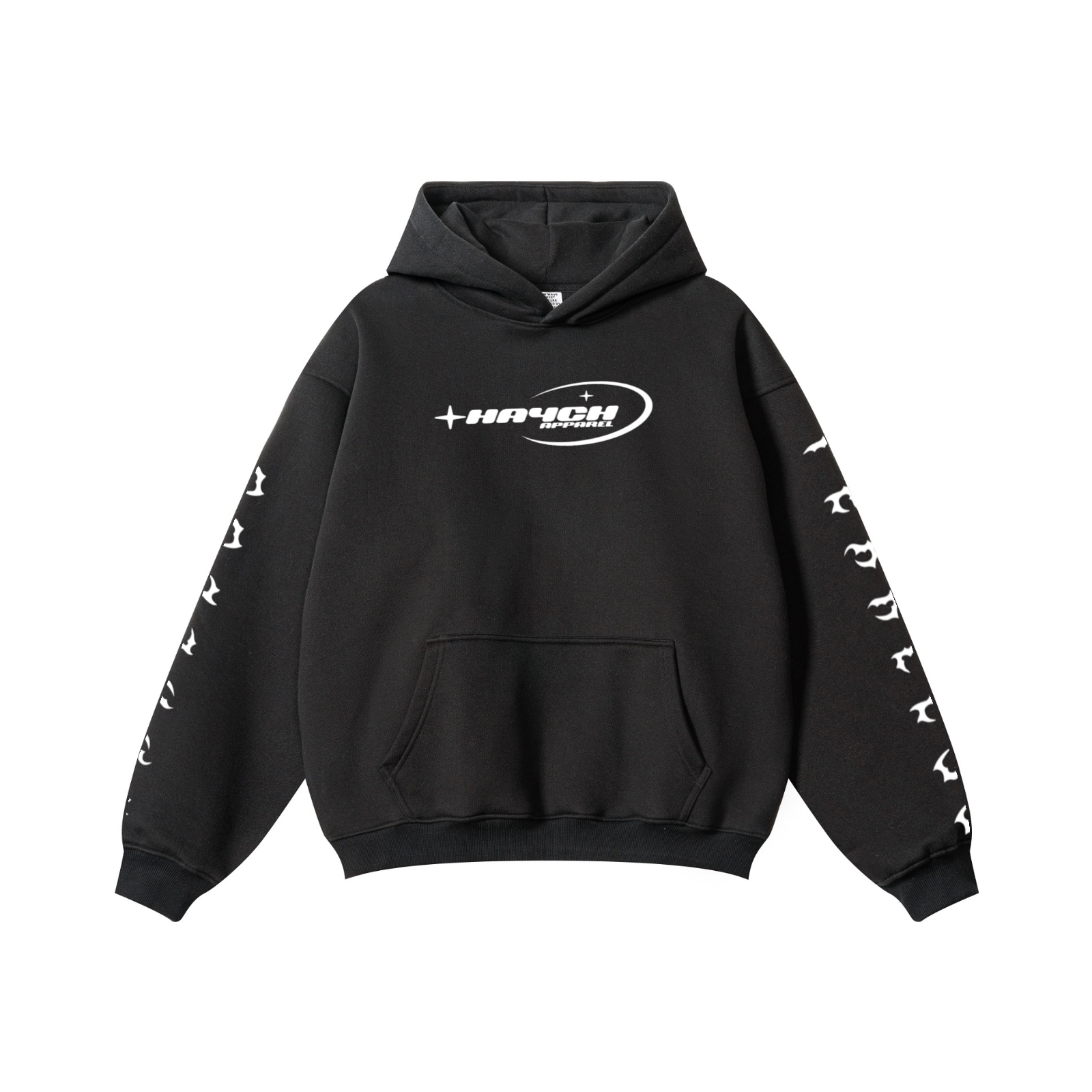 345GSM Solid Color Pullover Hoodie Black