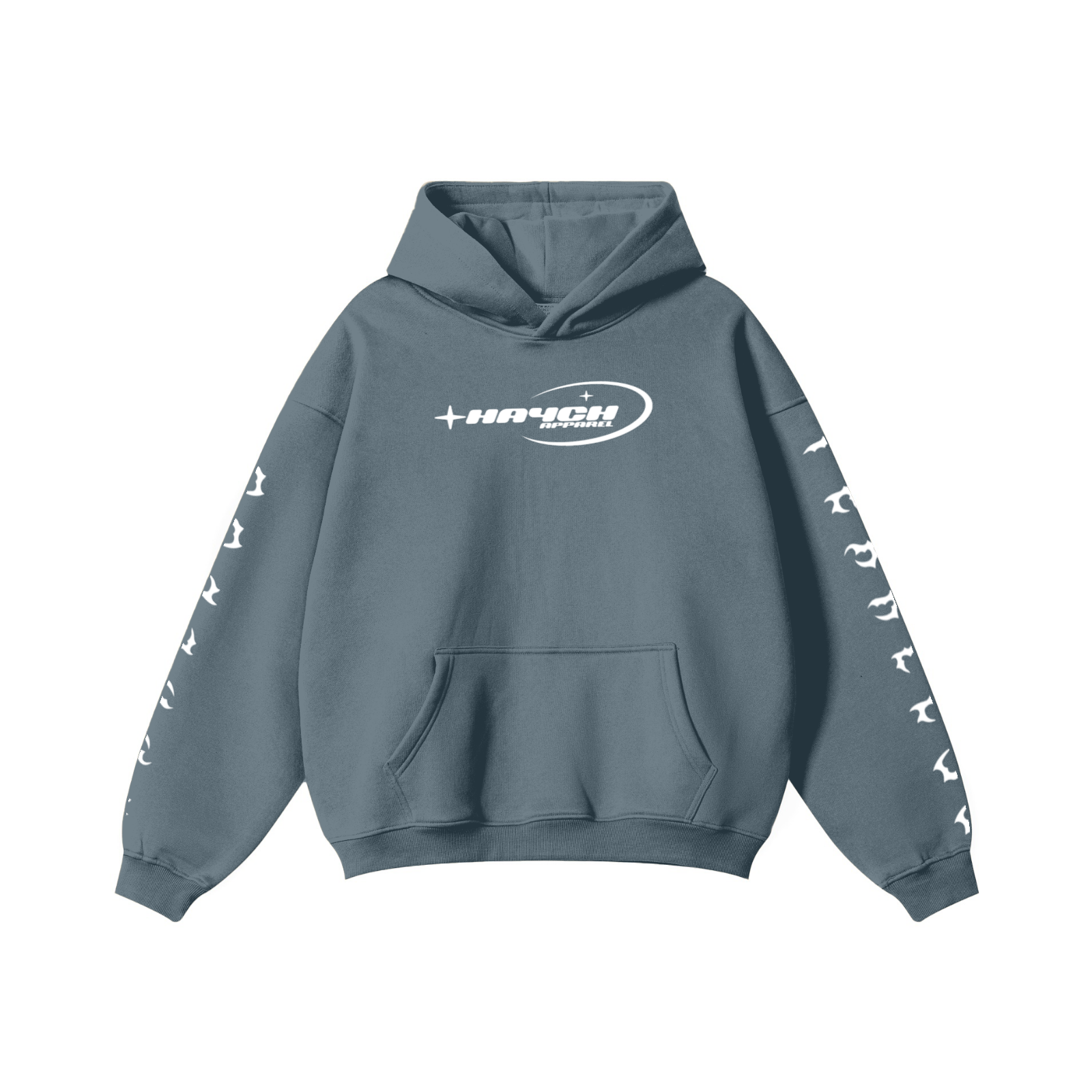 345GSM Solid Color Pullover Hoodie Misty Blue