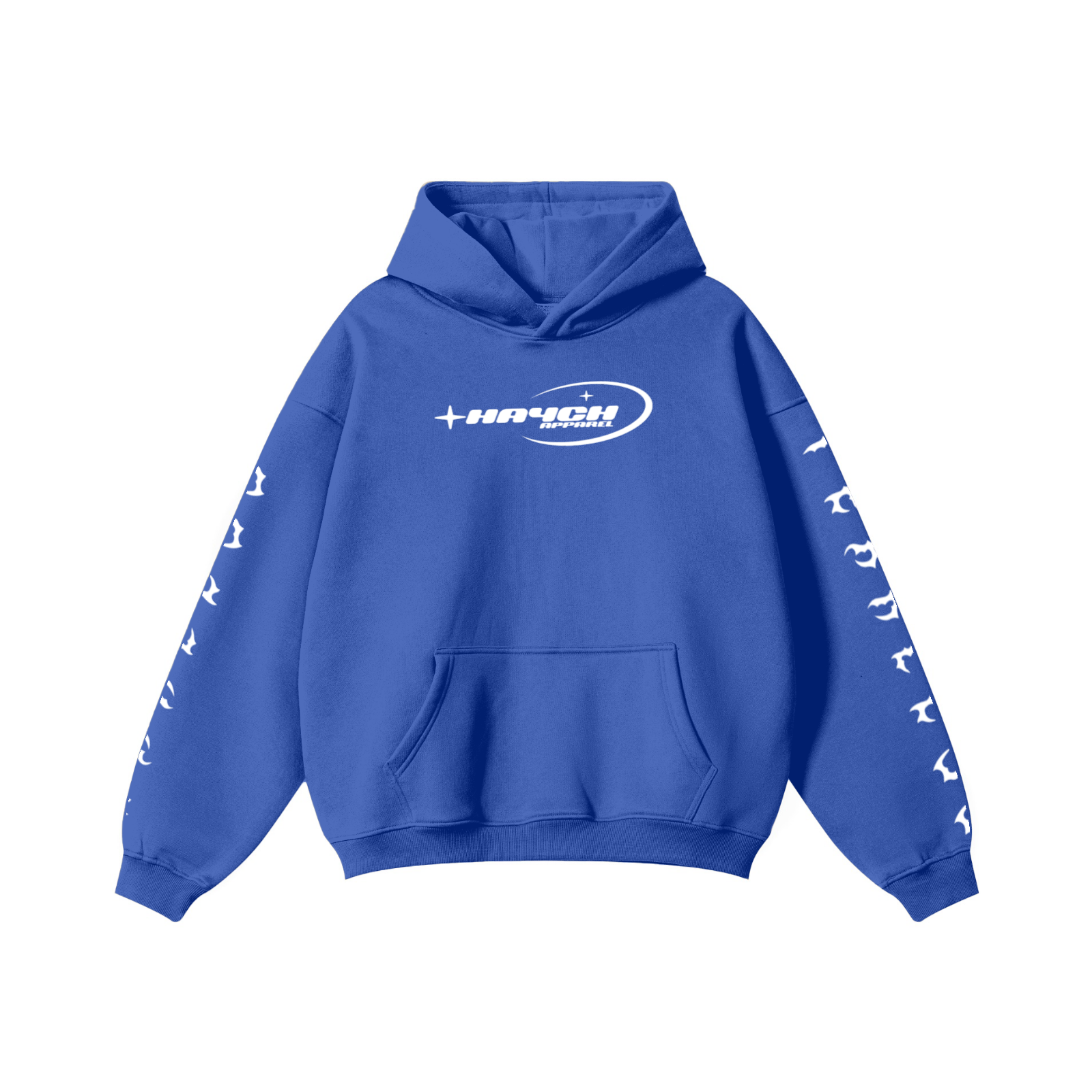 345GSM Solid Color Pullover Hoodie Cyan Blue
