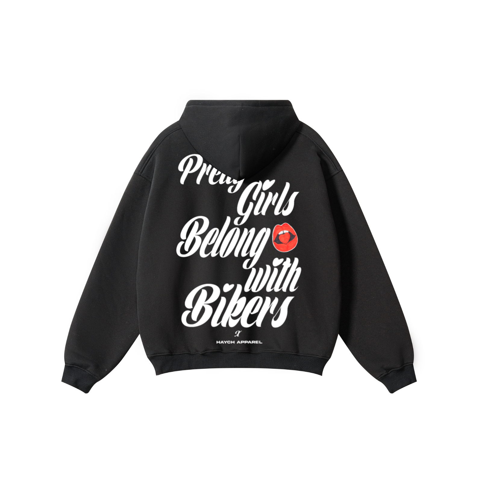 345GSM Solid Color Pullover Hoodie Black