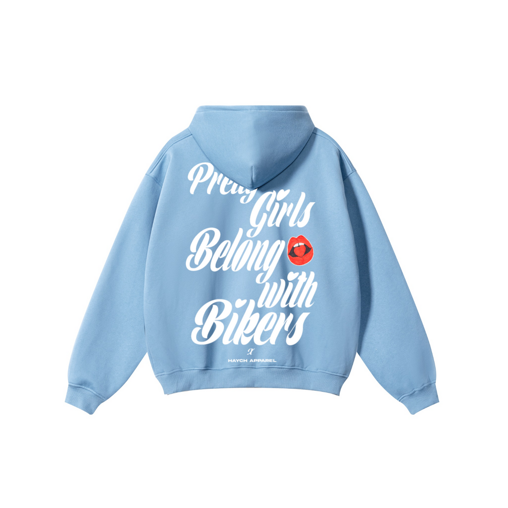 345GSM Solid Color Pullover Hoodie Medium Blue