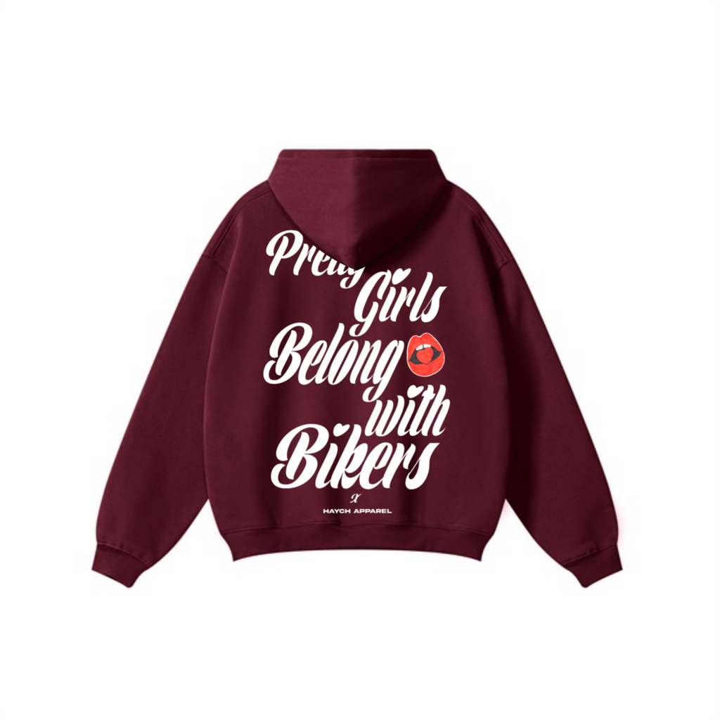 345GSM Solid Color Pullover Hoodie Deep Red