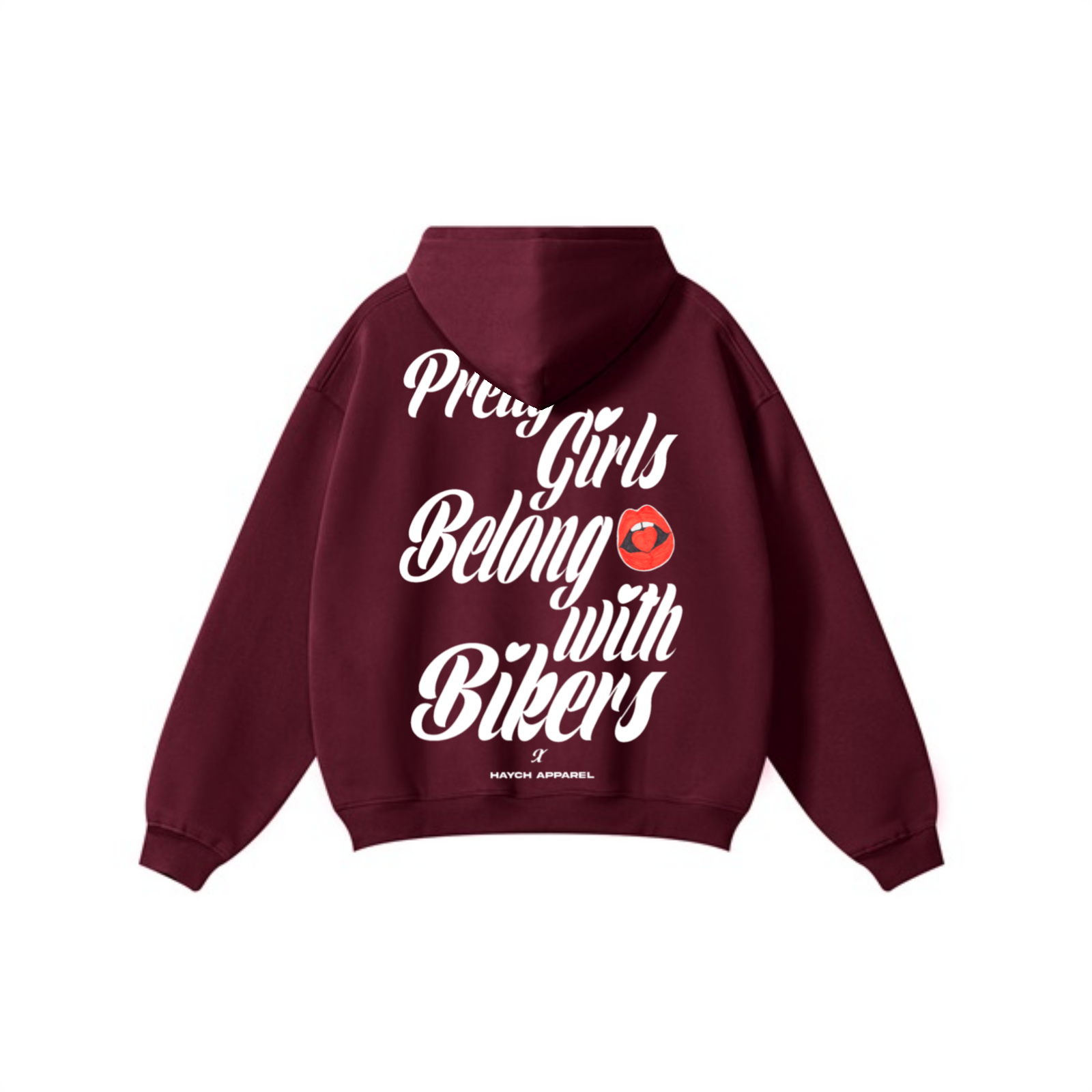 345GSM Solid Color Pullover Hoodie Deep Red