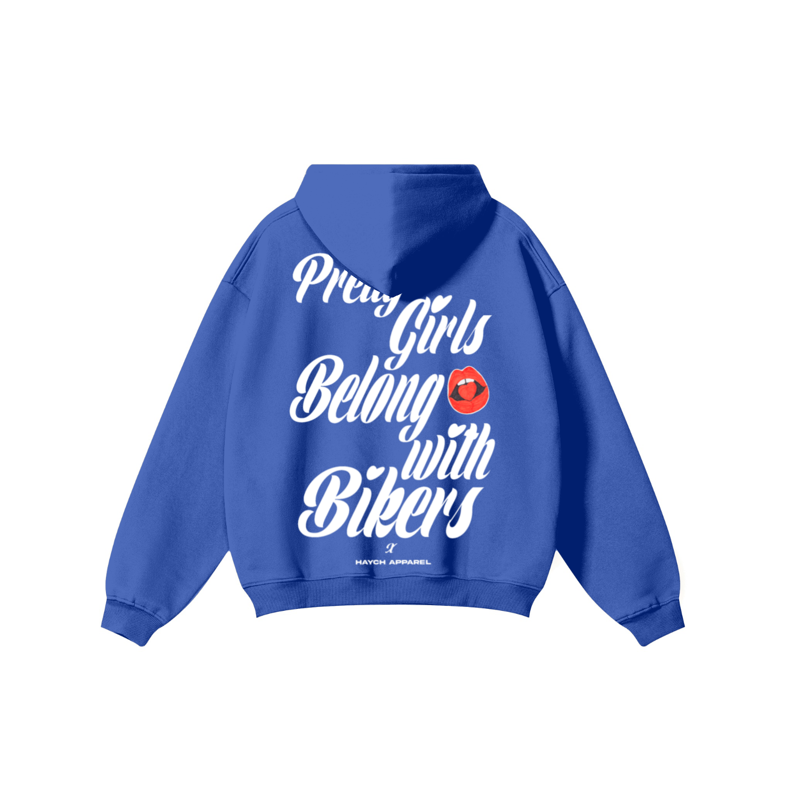 345GSM Solid Color Pullover Hoodie Cyan Blue