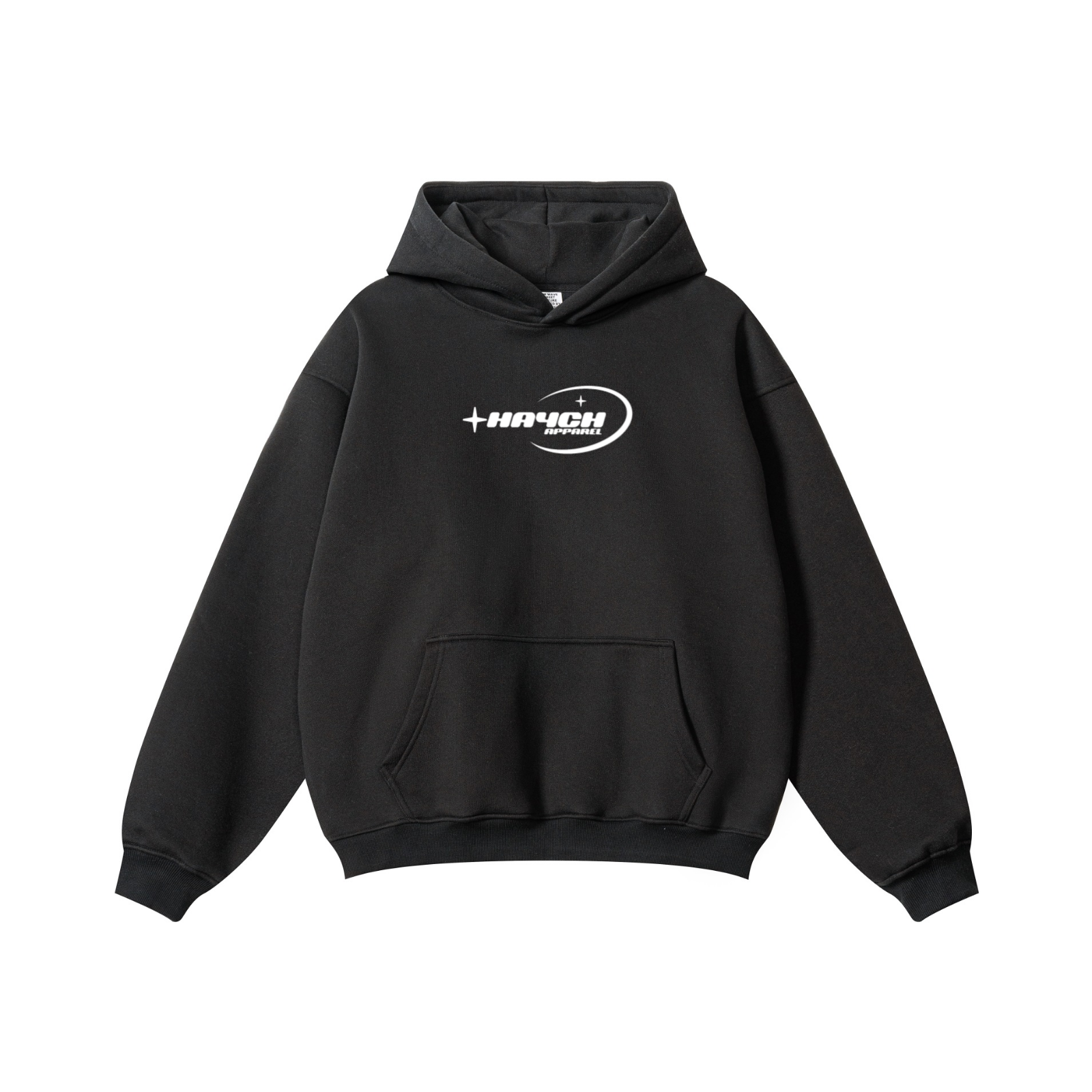 345GSM Solid Color Pullover Hoodie Black