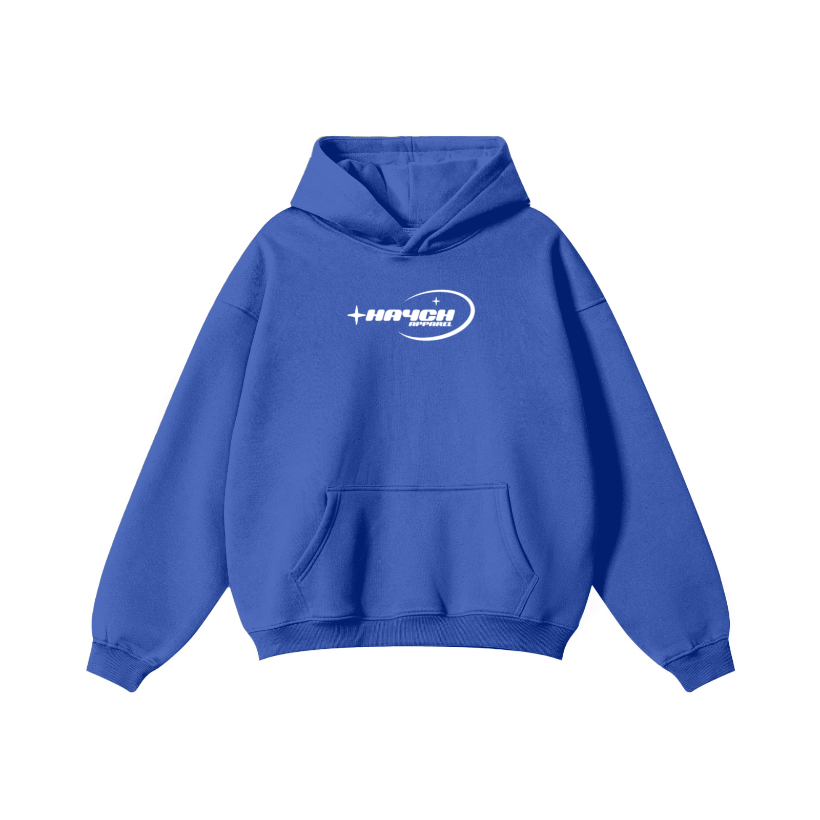 345GSM Solid Color Pullover Hoodie Cyan Blue