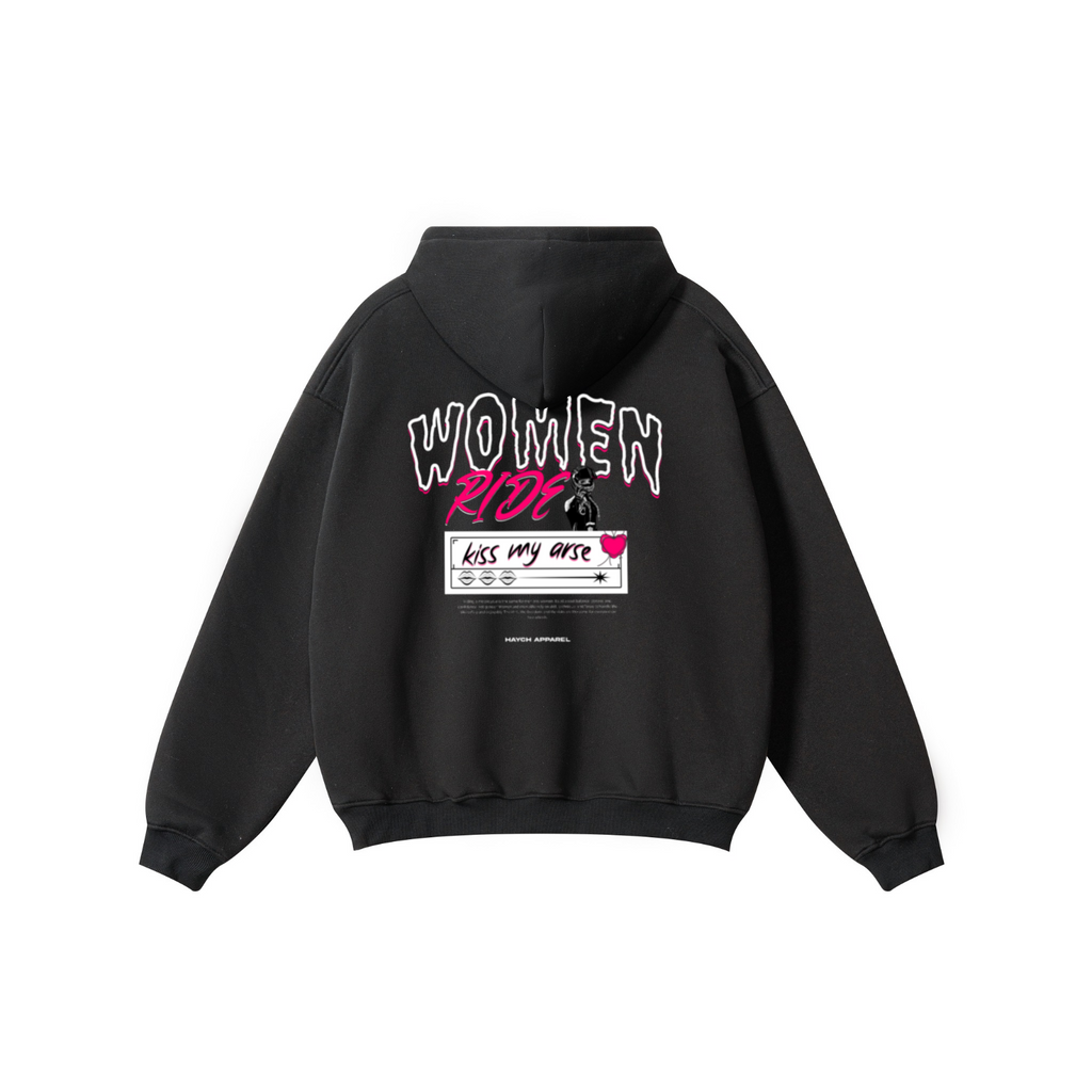 345GSM Solid Color Pullover Hoodie Black