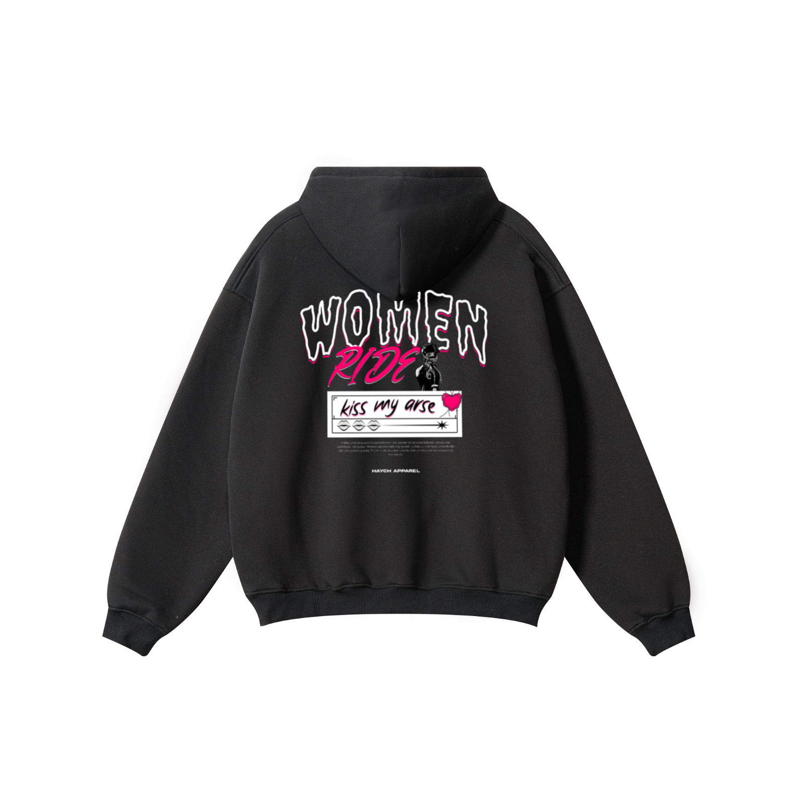 345GSM Solid Color Pullover Hoodie Black