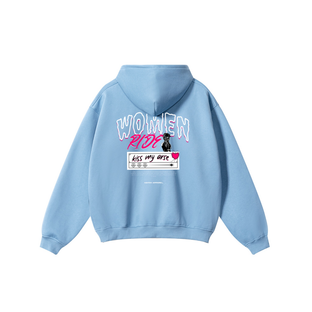 345GSM Solid Color Pullover Hoodie Medium Blue