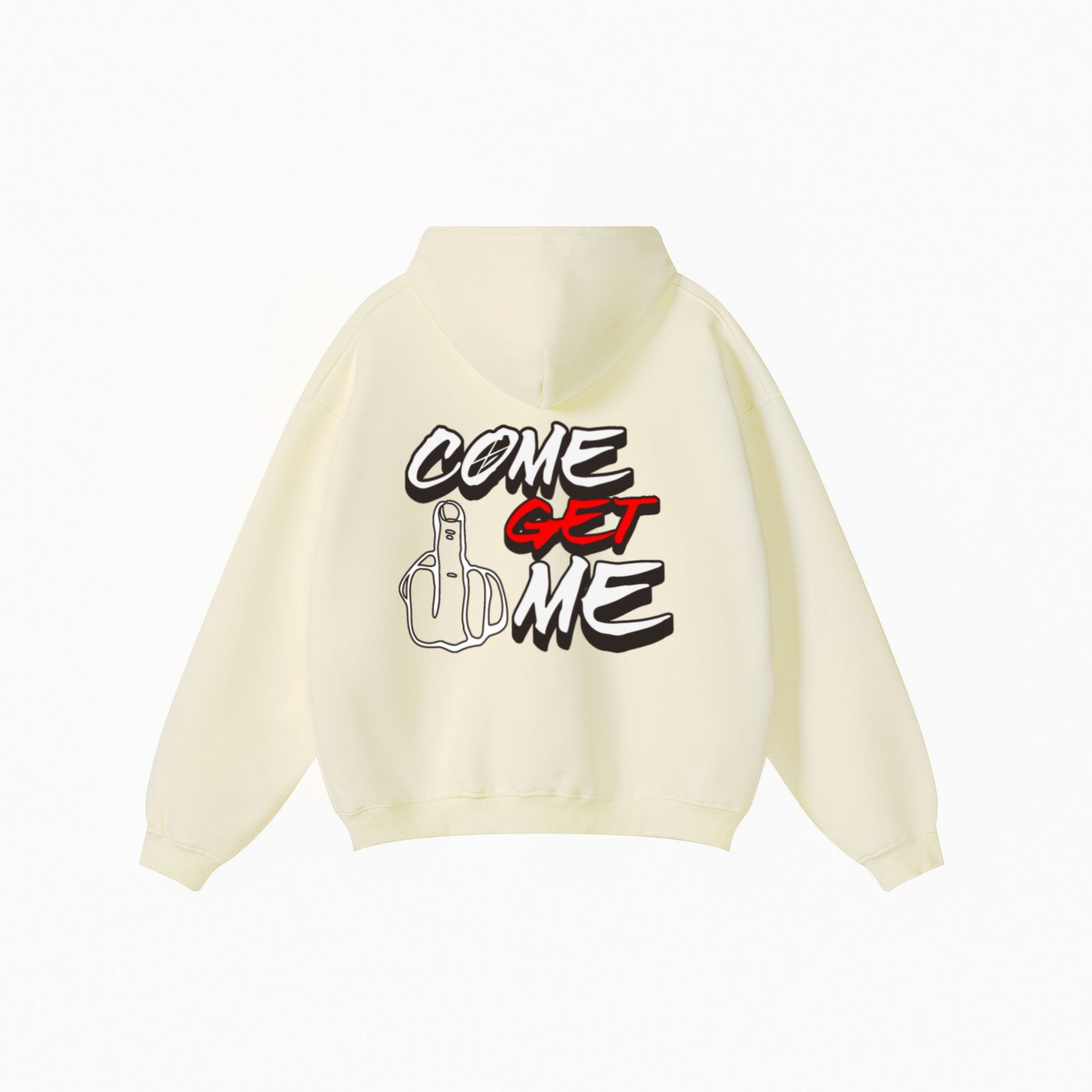 345GSM Solid Color Pullover Hoodie Creamy Beige