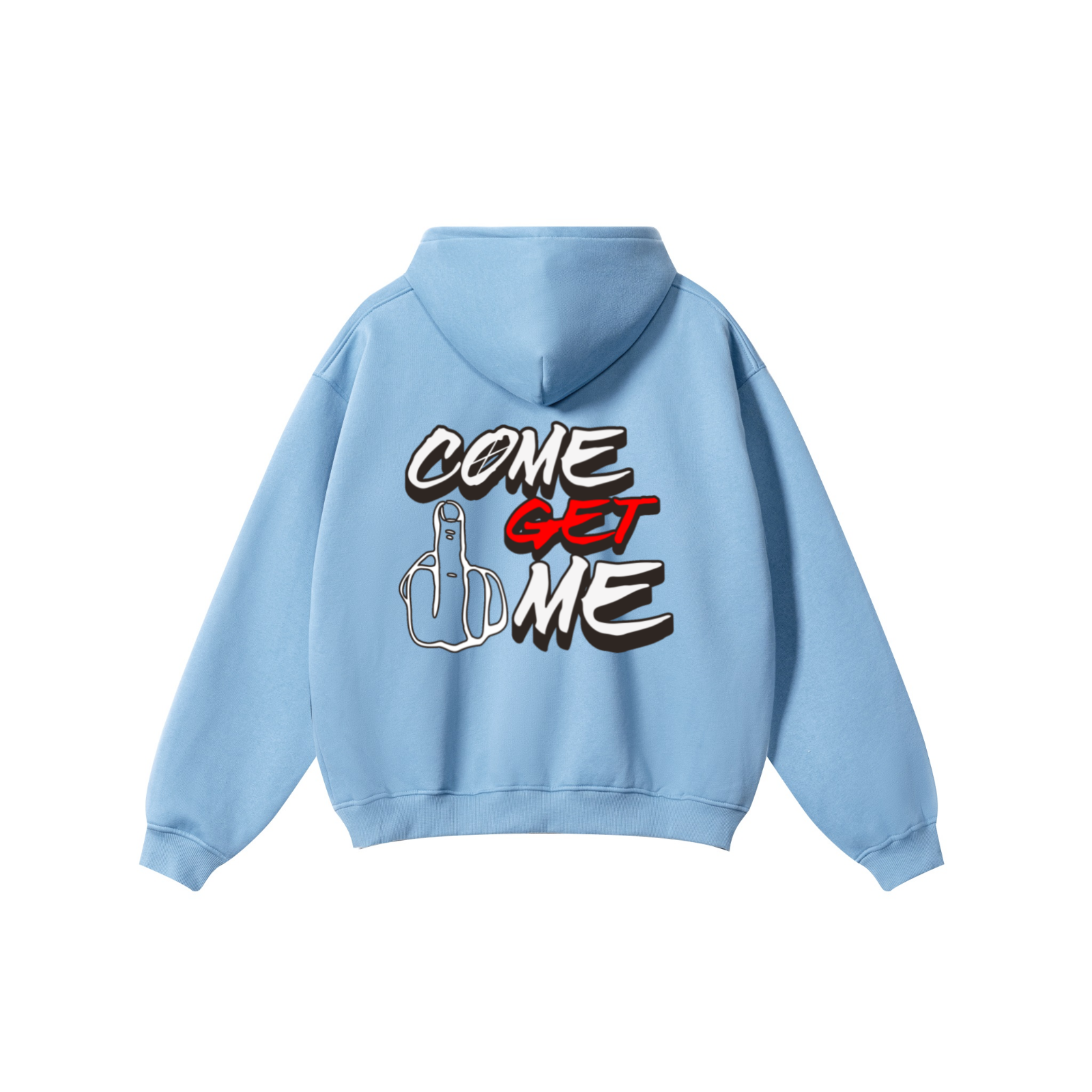 345GSM Solid Color Pullover Hoodie Medium Blue