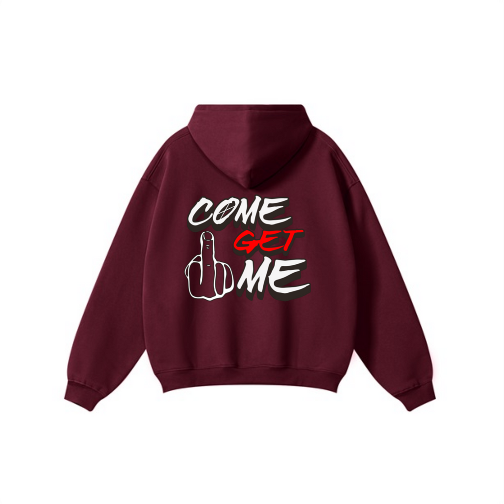 345GSM Solid Color Pullover Hoodie Deep Red