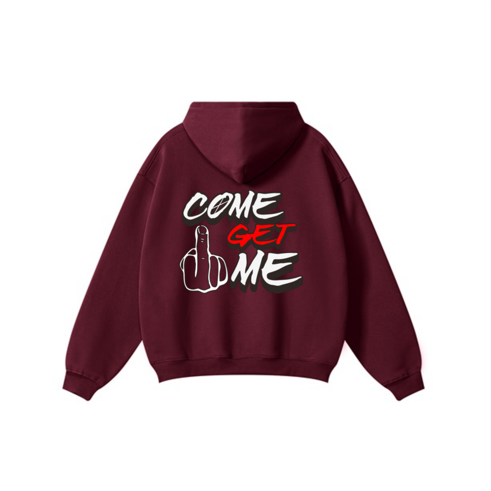 345GSM Solid Color Pullover Hoodie Deep Red