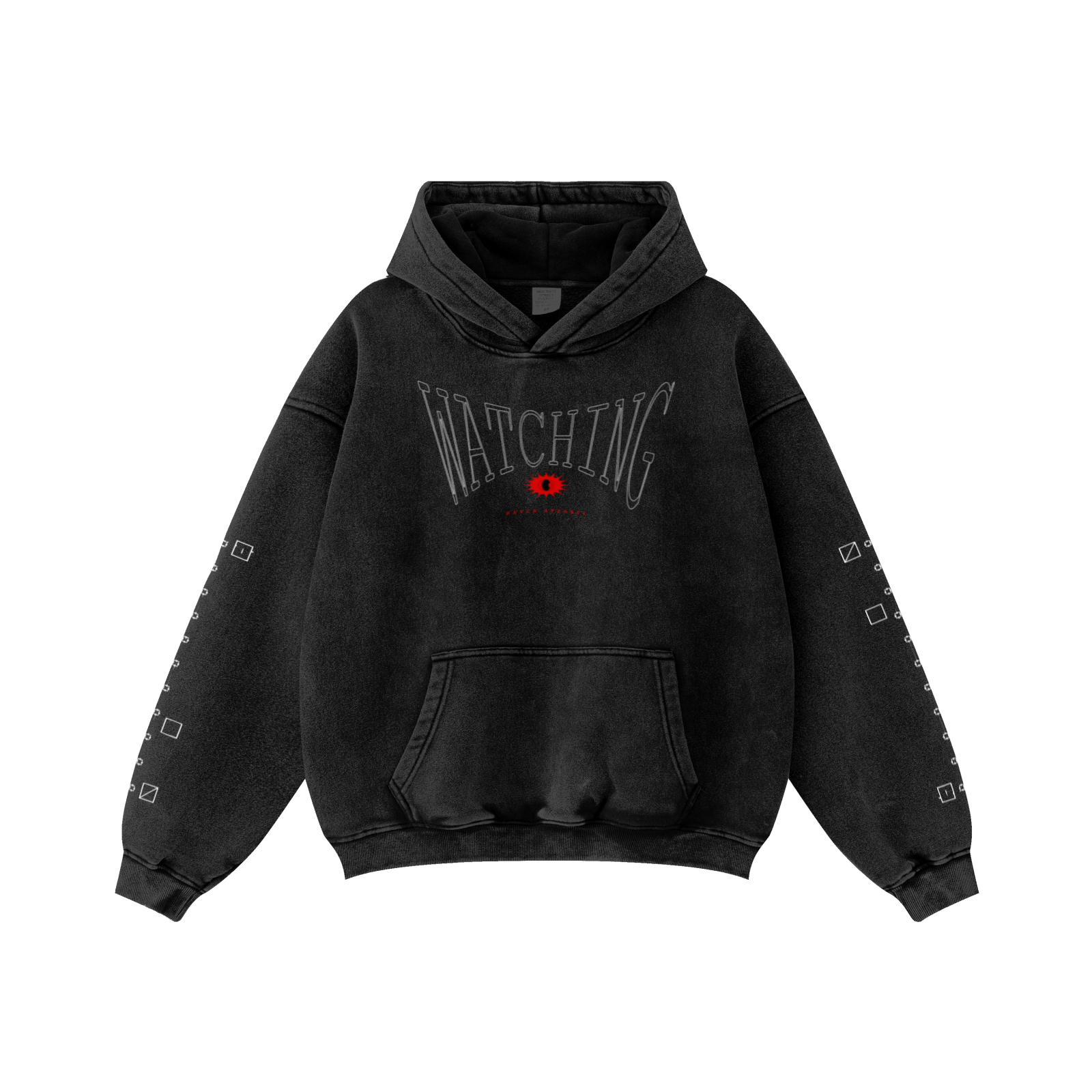 332GSM Unisex Vintage Graphic Hoodie Snow Wash