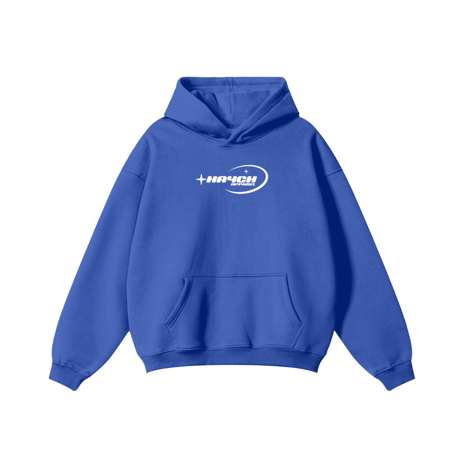 345GSM Solid Color Pullover Hoodie Cyan Blue