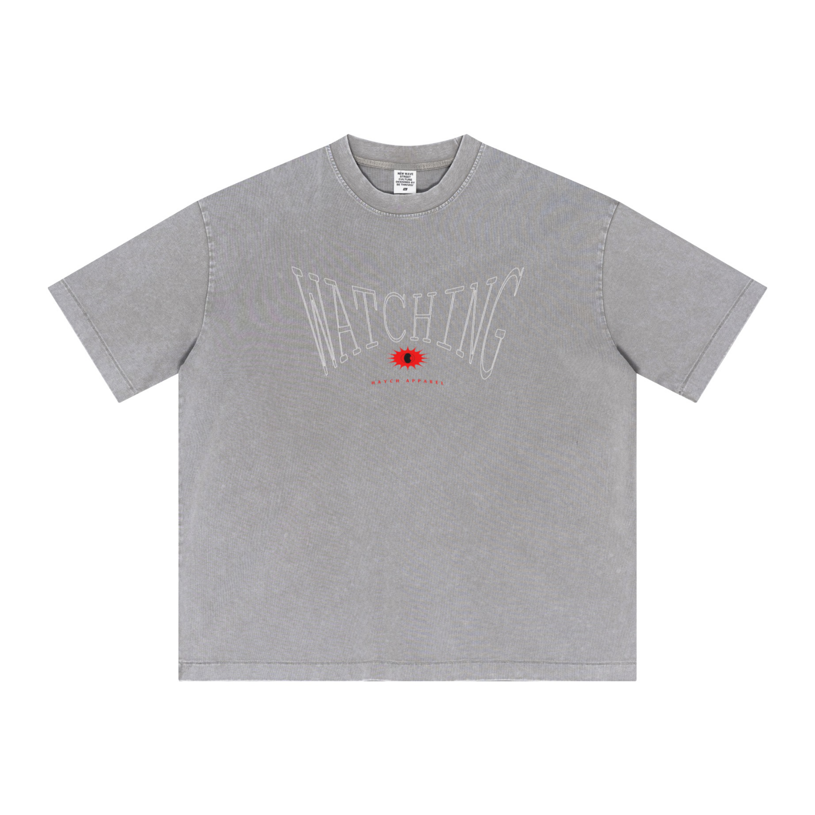 285GSM Vintage Snowflake Wash T-shirt Light grey