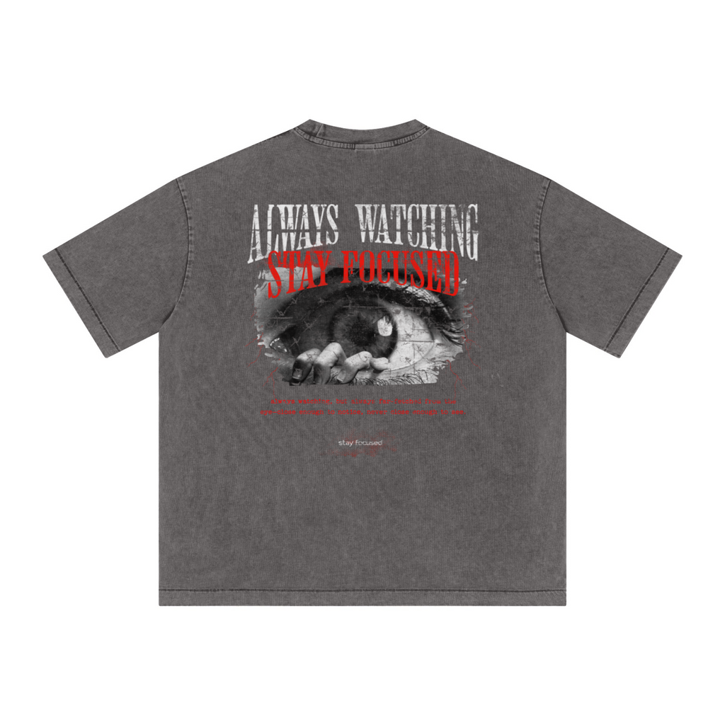 285GSM Vintage Snowflake Wash T-shirt Dark gray