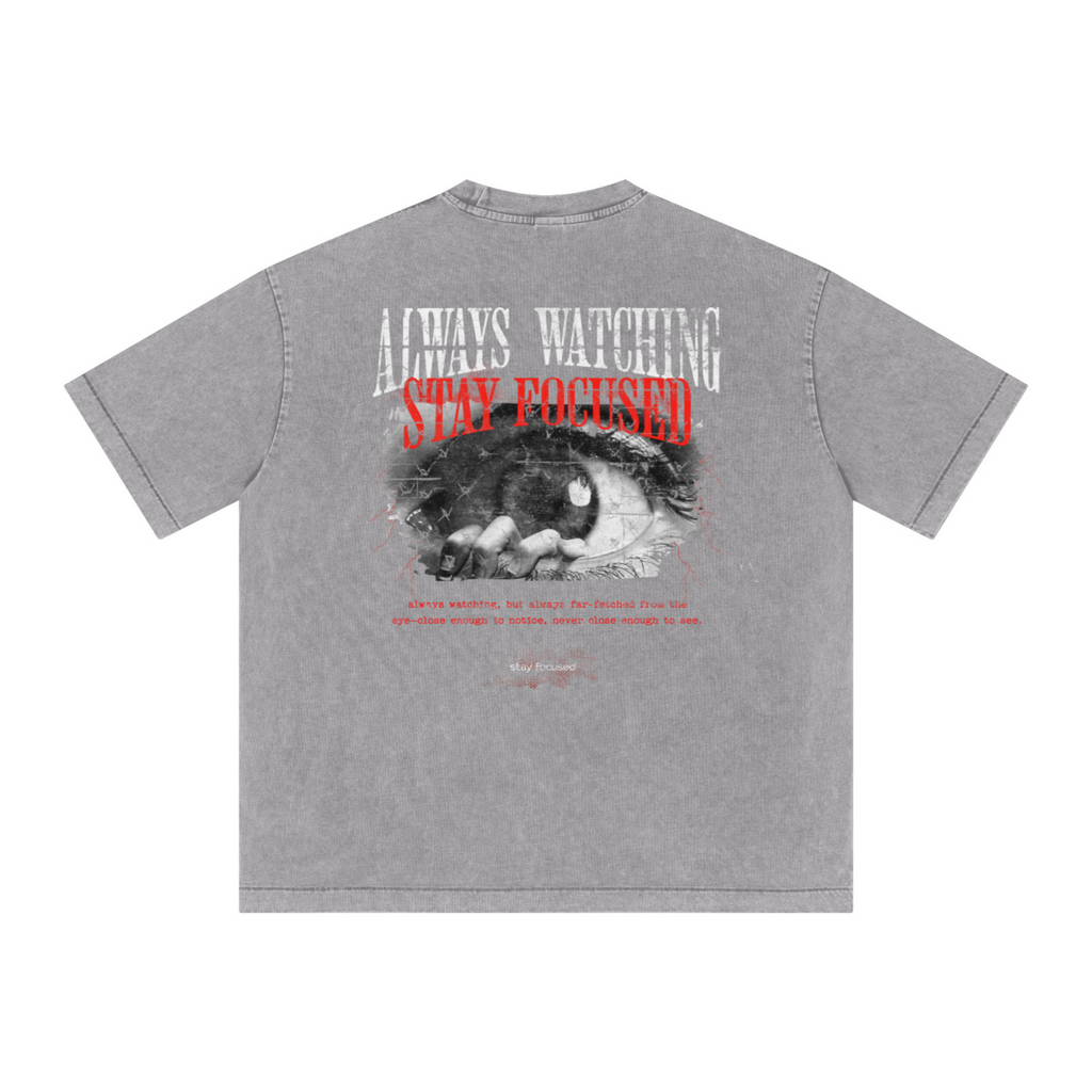 285GSM Vintage Snowflake Wash T-shirt Light grey